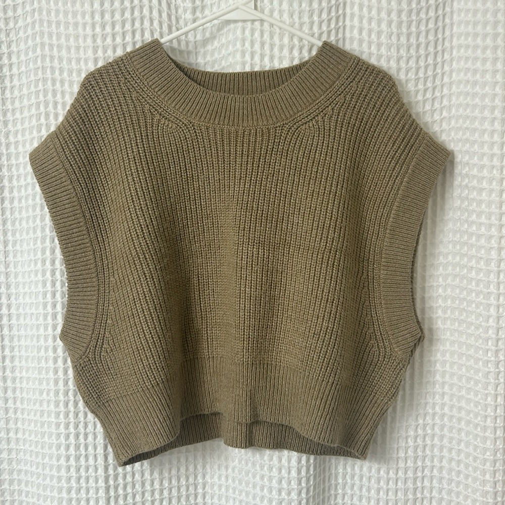 Deluc Tan Knitted Sweater Vest Size L